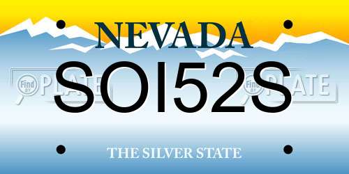 SOI52S Nevada License Plate