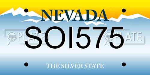 SOI575 Nevada License Plate