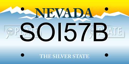 SOI57B Nevada License Plate