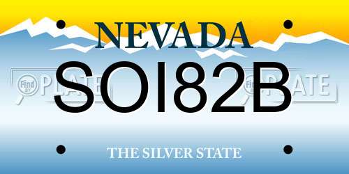 SOI82B Nevada License Plate