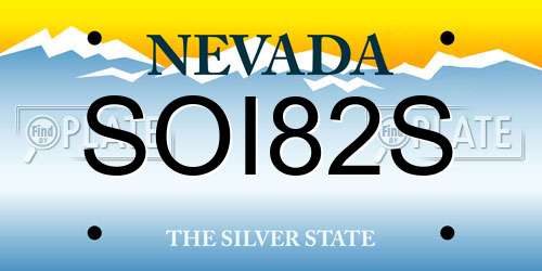 SOI82S Nevada License Plate