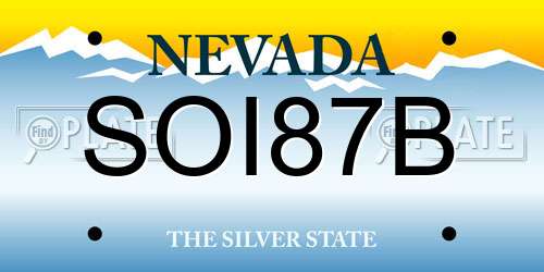 SOI87B Nevada License Plate