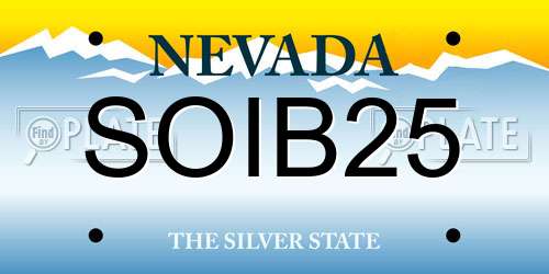 SOIB25 Nevada License Plate