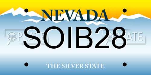 SOIB28 Nevada License Plate