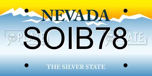 SOIB78 Nevada License Plate