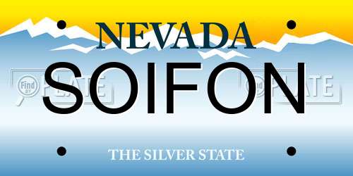 SOIFON Nevada License Plate