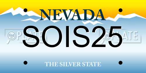 SOIS25 Nevada License Plate