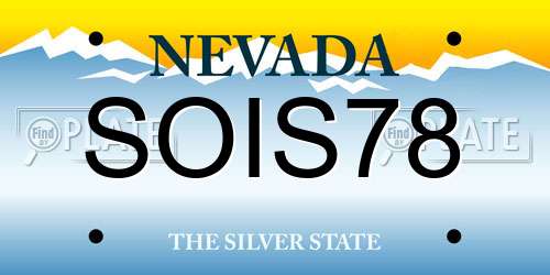 SOIS78 Nevada License Plate