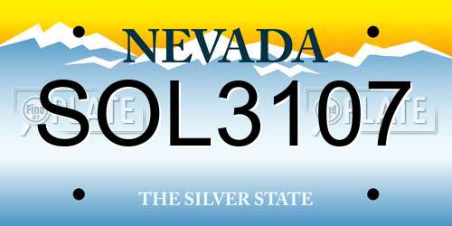 SOL3107 Nevada License Plate