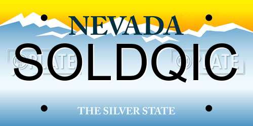 SOLDQIC Nevada License Plate