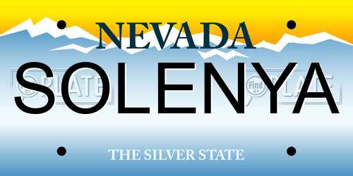 SOLENYA Nevada License Plate