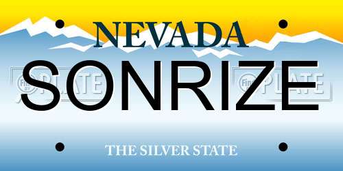 SONRIZE Nevada License Plate