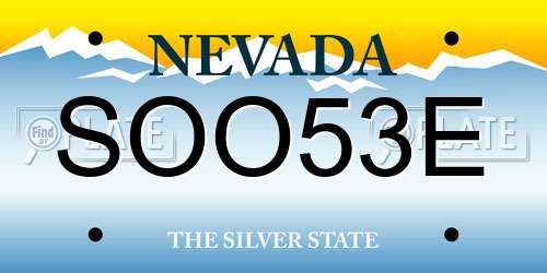 SOO53E Nevada License Plate