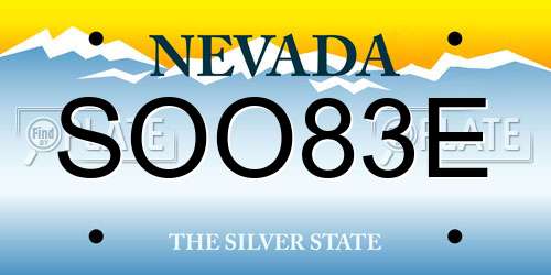 SOO83E Nevada License Plate