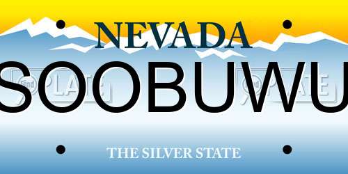 SOOBUWU Nevada License Plate
