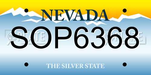 SOP6368 Nevada License Plate