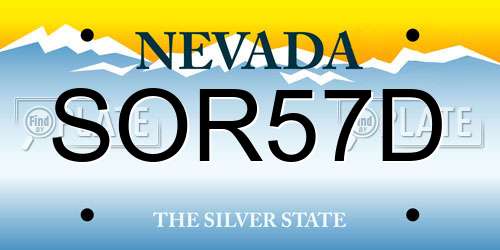 SOR57D Nevada License Plate