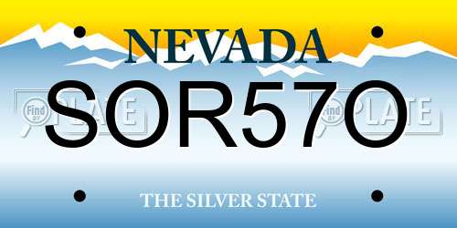 SOR57O Nevada License Plate