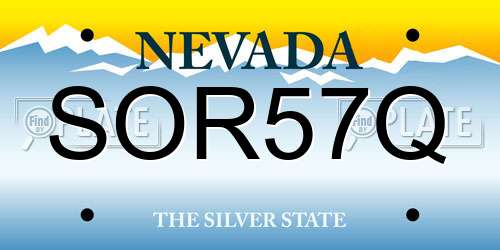 SOR57Q Nevada License Plate