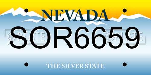 SOR6659 Nevada License Plate