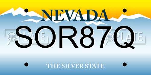 SOR87Q Nevada License Plate