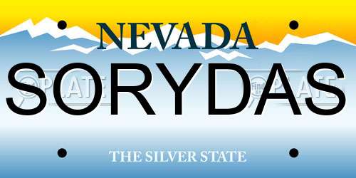 SORYDAS Nevada License Plate