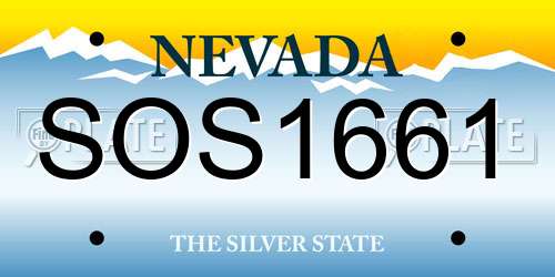SOS1661 Nevada License Plate