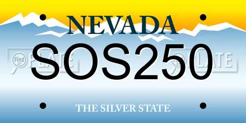 SOS250 Nevada License Plate