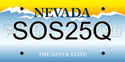 SOS25Q Nevada License Plate