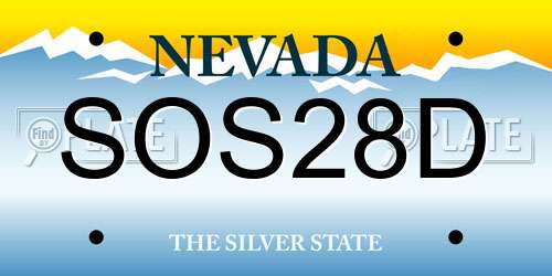 SOS28D Nevada License Plate