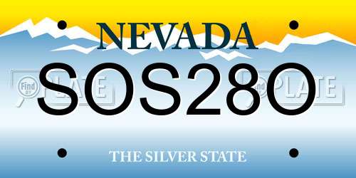 SOS28O Nevada License Plate