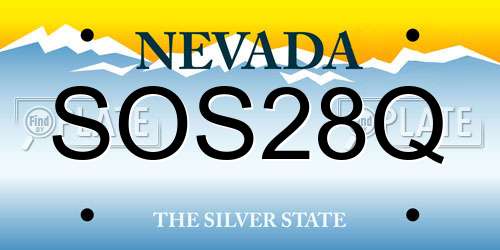 SOS28Q Nevada License Plate