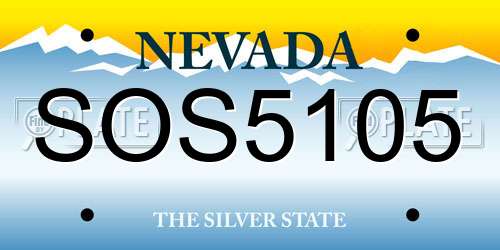 SOS5105 Nevada License Plate
