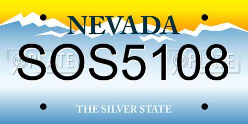 SOS5108 Nevada License Plate