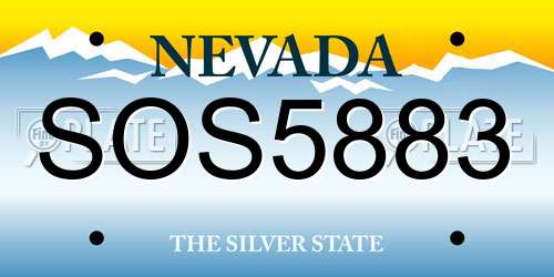 SOS5883 Nevada License Plate
