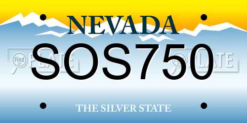 SOS750 Nevada License Plate