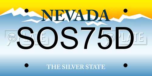 SOS75D Nevada License Plate