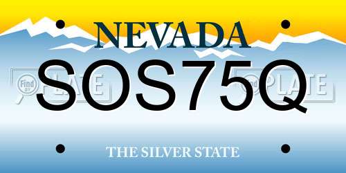 SOS75Q Nevada License Plate