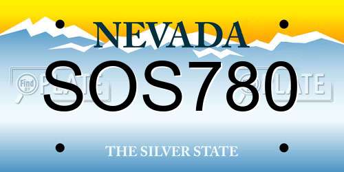 SOS780 Nevada License Plate