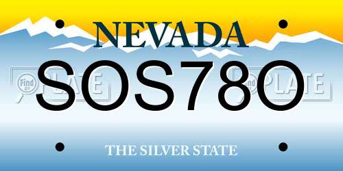 SOS78O Nevada License Plate