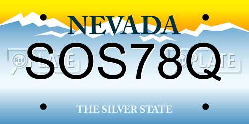 SOS78Q Nevada License Plate