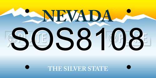 SOS8108 Nevada License Plate