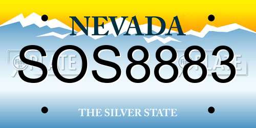 SOS8883 Nevada License Plate
