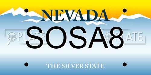SOSA8 Nevada License Plate