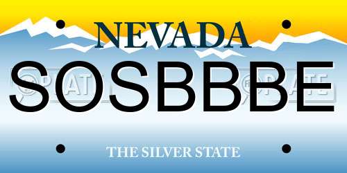 SOSBBBE Nevada License Plate