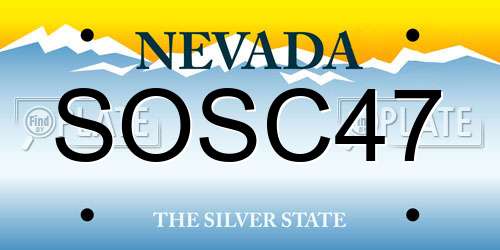 SOSC47 Nevada License Plate