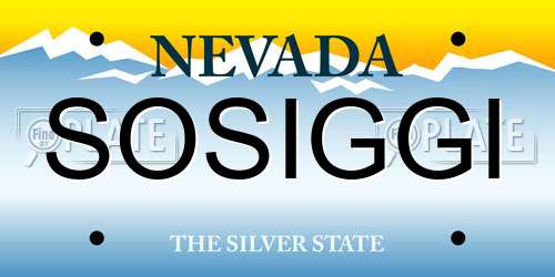 SOSIGGI Nevada License Plate