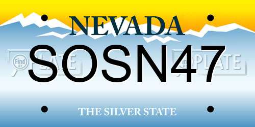 SOSN47 Nevada License Plate