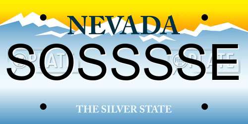 SOSSSSE Nevada License Plate