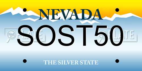 SOST50 Nevada License Plate